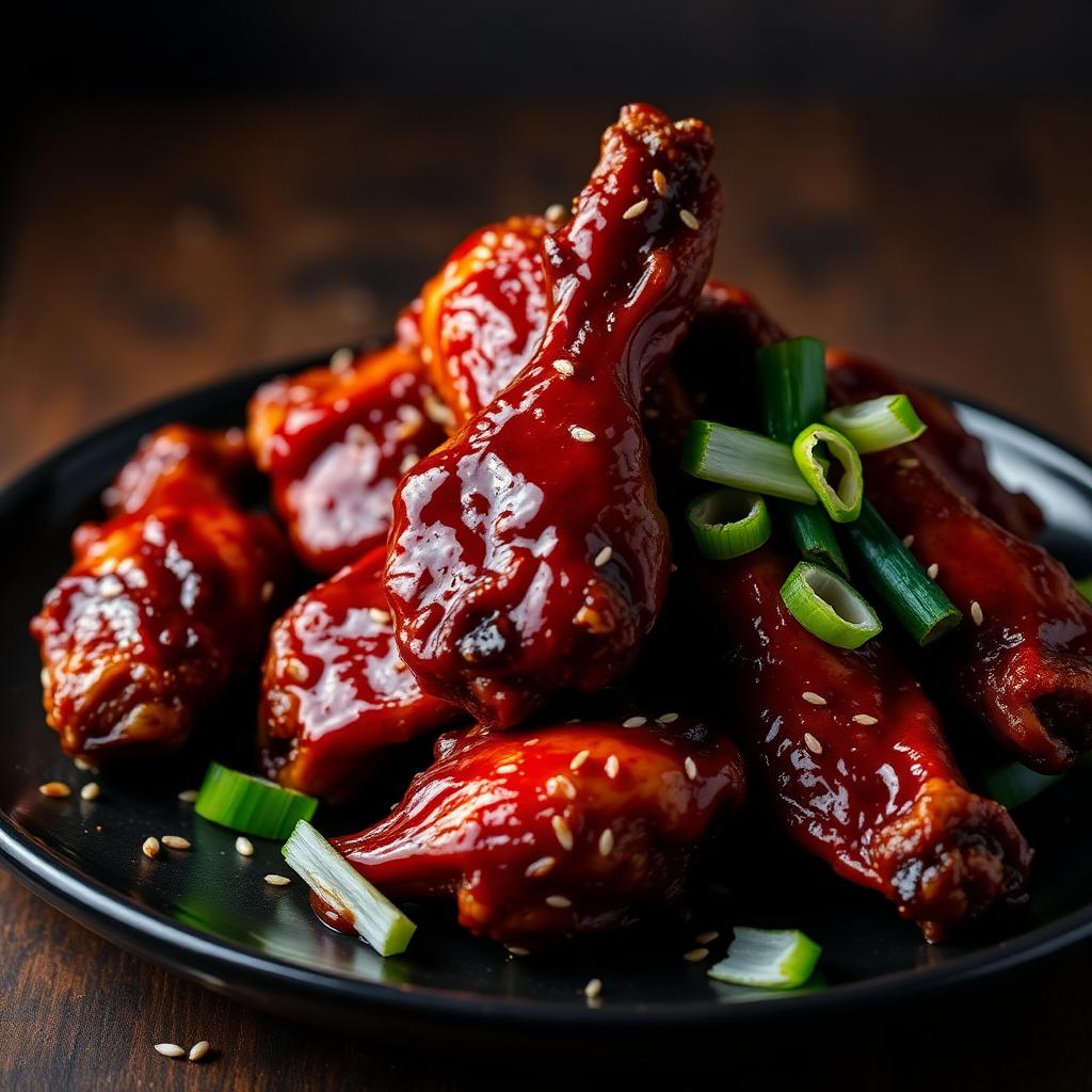 Gochujang chicken wings (baked, sticky, mine)