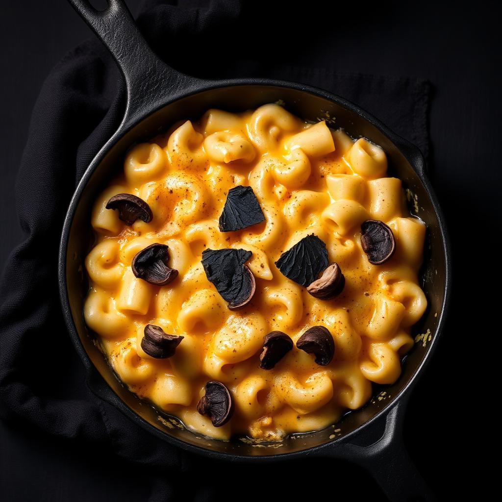 Truffle oil macaroni cheese (no white sauce)