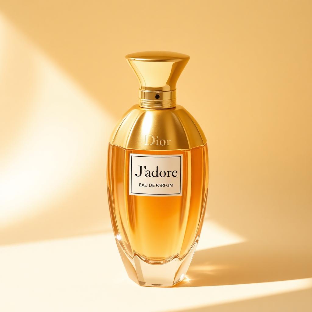 Dior J'adore eau de parfum bottle in gold and amber