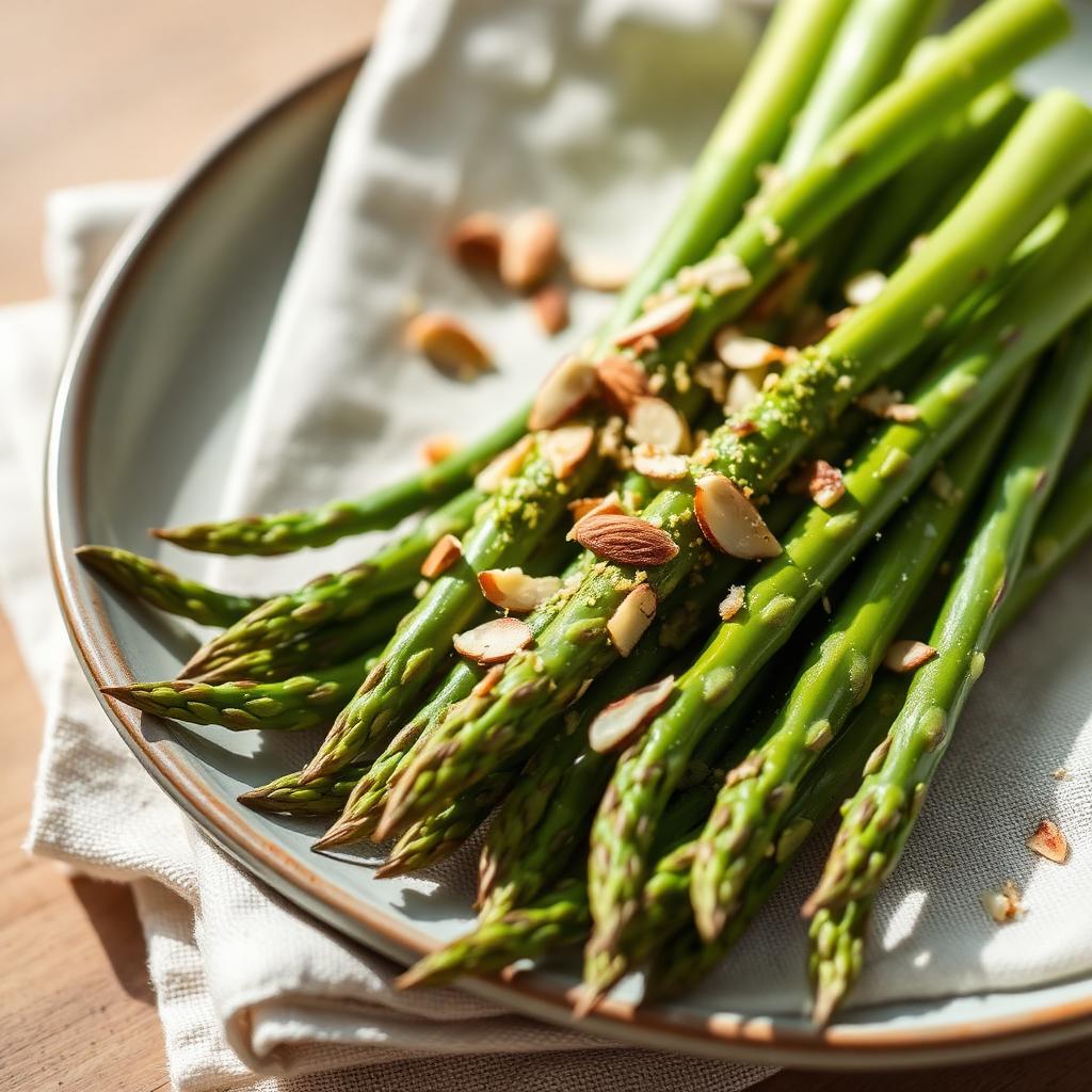 Asparagus with almond pesto