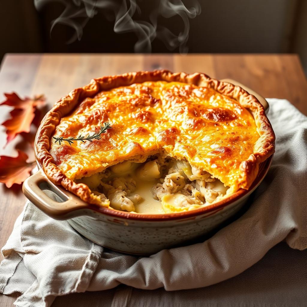 Chicken, leek & cider pie