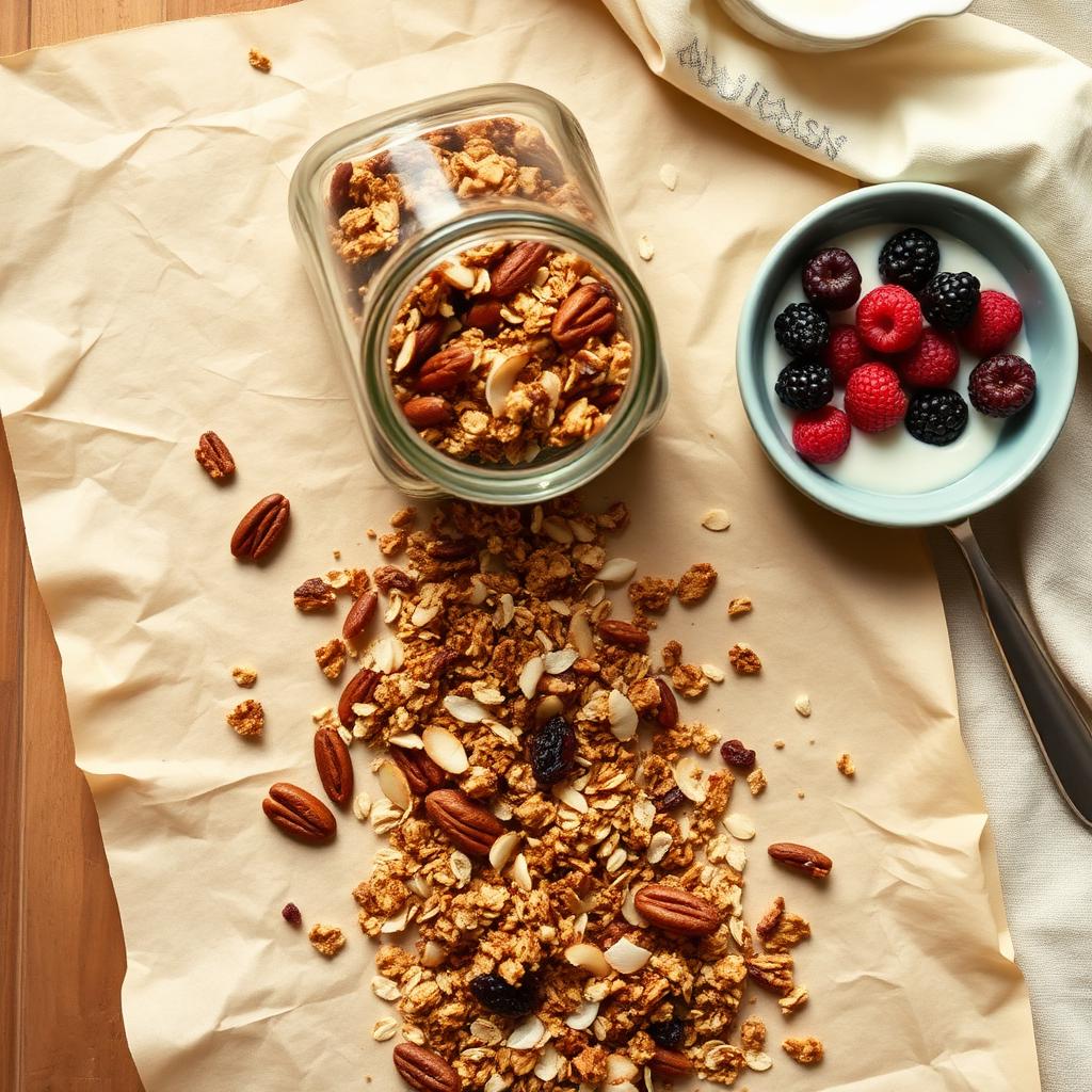 Home-made honey granola