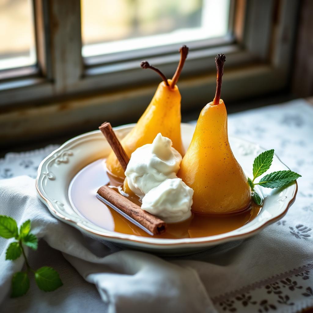 Pears in white wine
