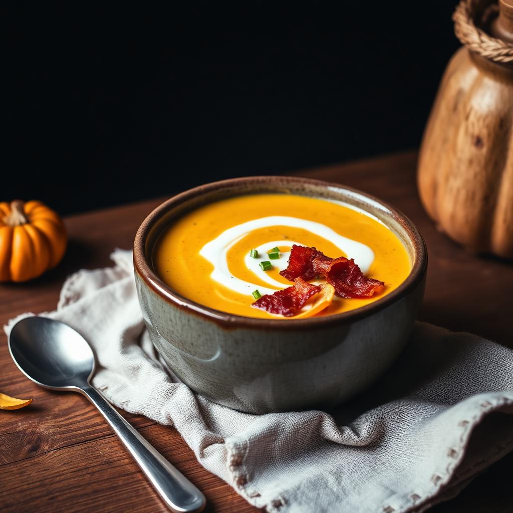 Pumpkin & bacon soup