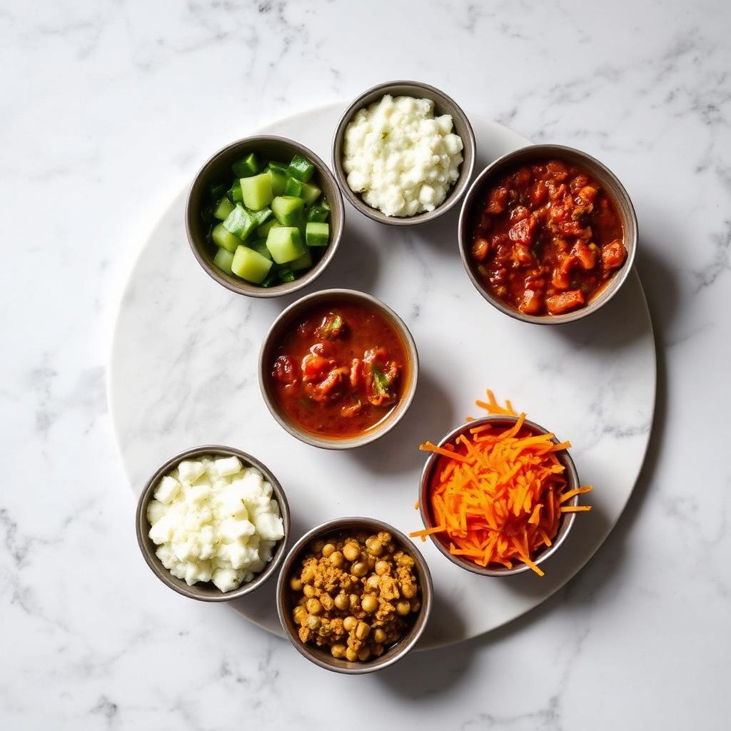 The sambals — tomato and onion, raita, carrot